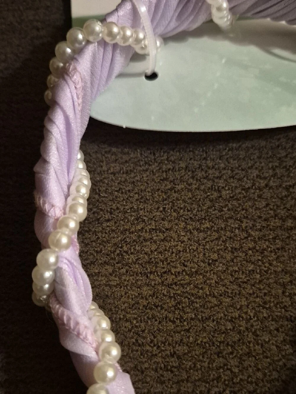 Kids Lavender Pearl Twist Headband - Hairband Serre Tete SZ 13×